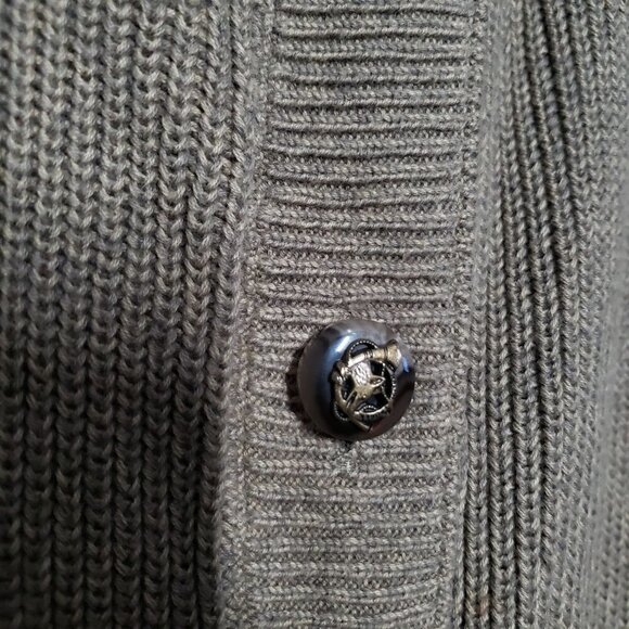 LRL Jeans Co Grandpa Cardigan Shawl Cardigan Cotton Olive Womens Petite Large - Picture 3 of 9